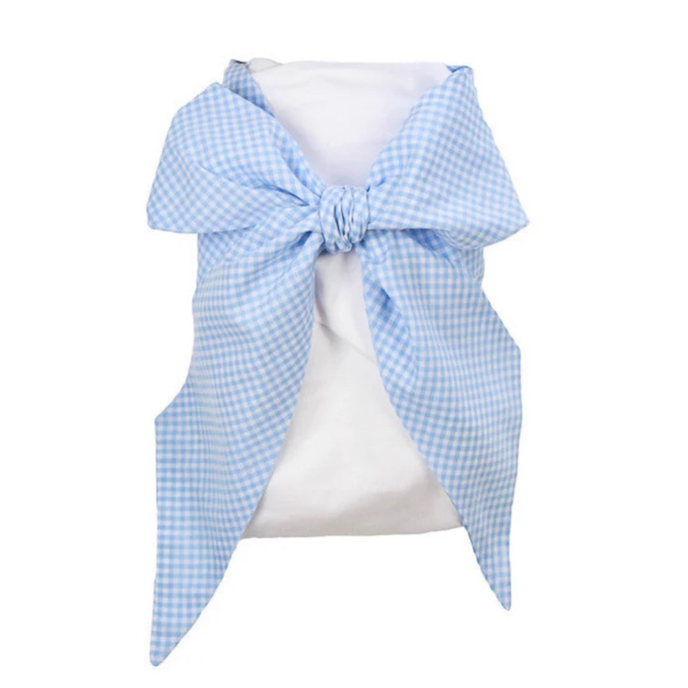 TBBC Blue Gingham Bow swaddle NWT